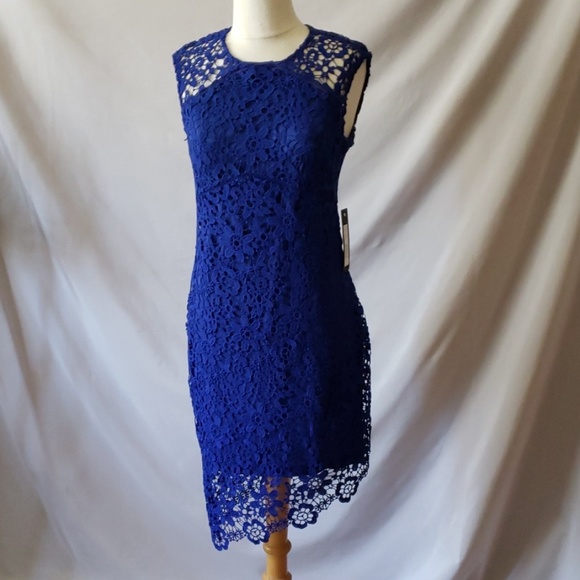 New Bebe Blue lace dress - Picture 1 of 5